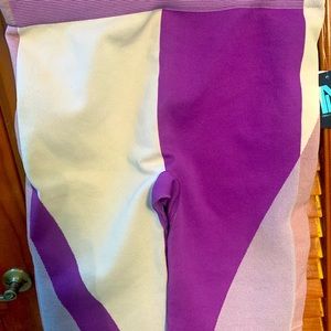 Purple Fringe Tee & White Sporty Shorts